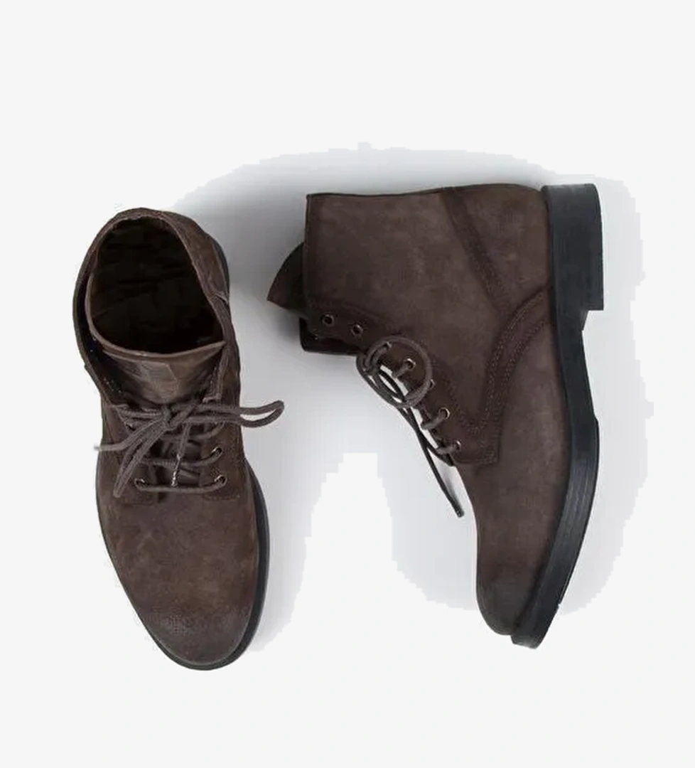 Krahe Zeno Erkek Hakiki Deri Bağcıklı Fermuarlı Kahve Bot - Görsel 1
