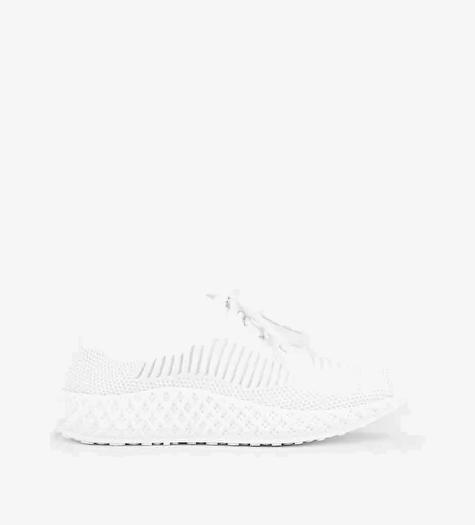 Beyaz Bağcıklı Kadın Spor Ayakkabı - Görsel 1