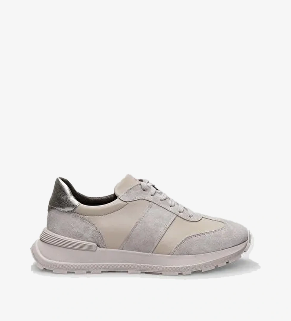 Cabani Ayakkabı Bej Kadın Deri Sneaker 124603 - Görsel 1