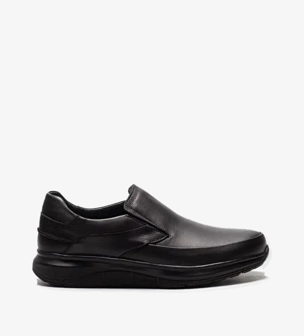 Hakiki Deri Siyah Erkek Günlük Ayakkabı - Görsel 1