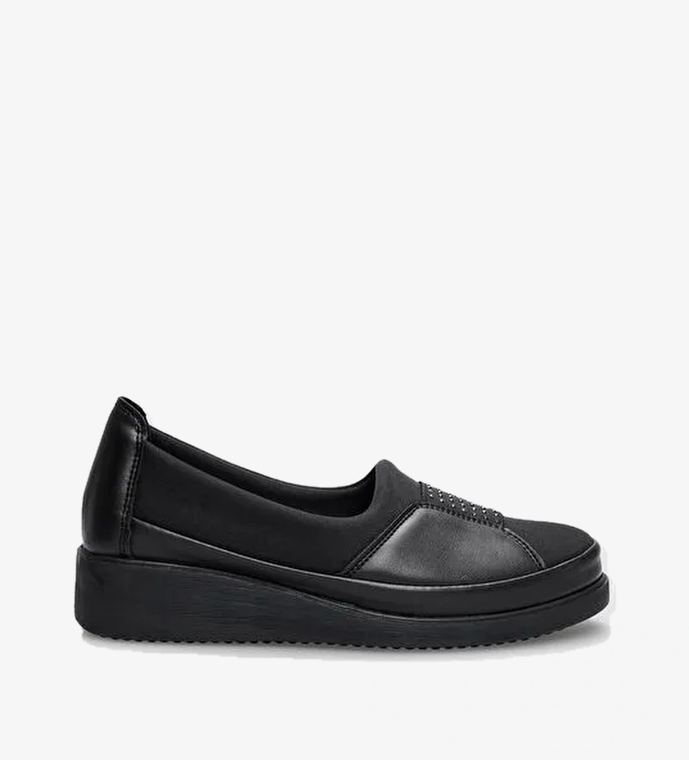 Cabani Ayakkabı Siyah Kadın Vegan Düz Ayakkabı 123487 - Görsel 1