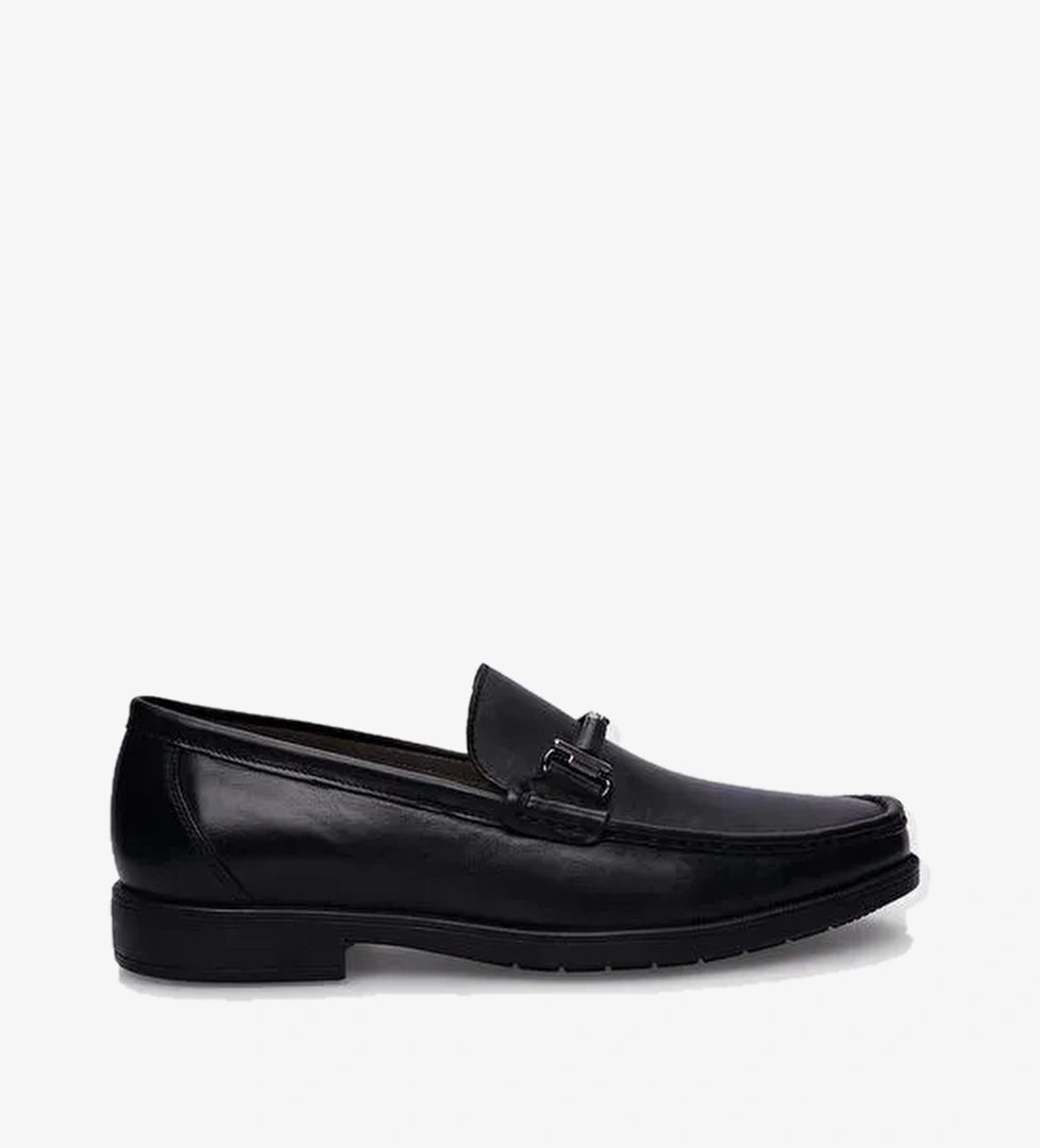 Hakiki Deri Siyah Erkek Günlük Ayakkabı - Görsel 1