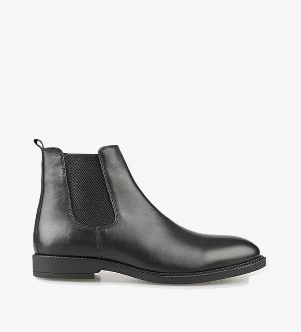 Siyah Deri Erkek Günlük Bot - Görsel 1
