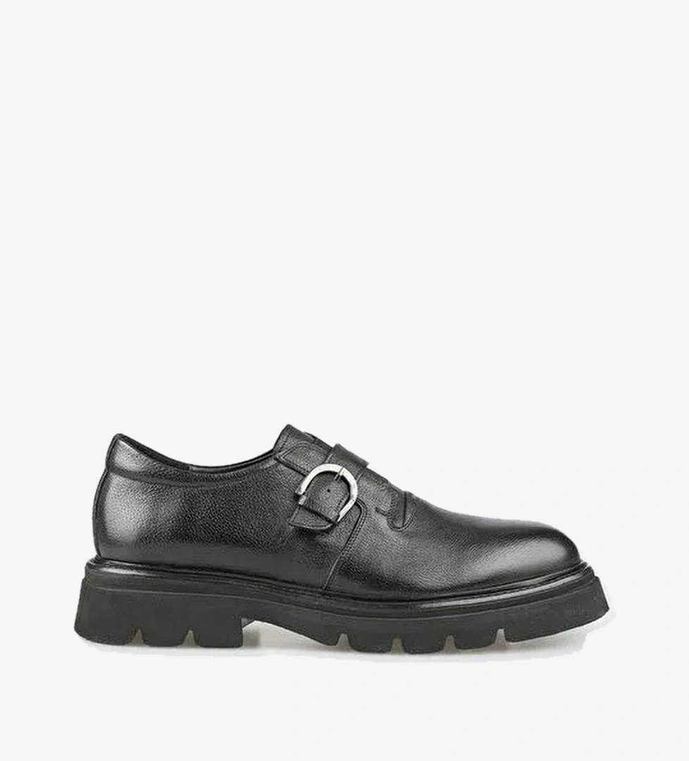 Elle Siyah Erkek Deri Günlük Ayakkabı FOAVO - Görsel 1