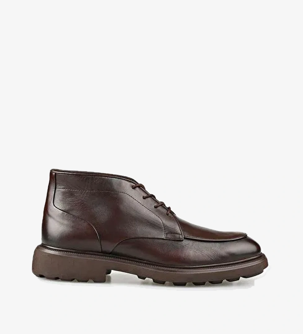 Kahve Deri Erkek Günlük Bot - Görsel 1