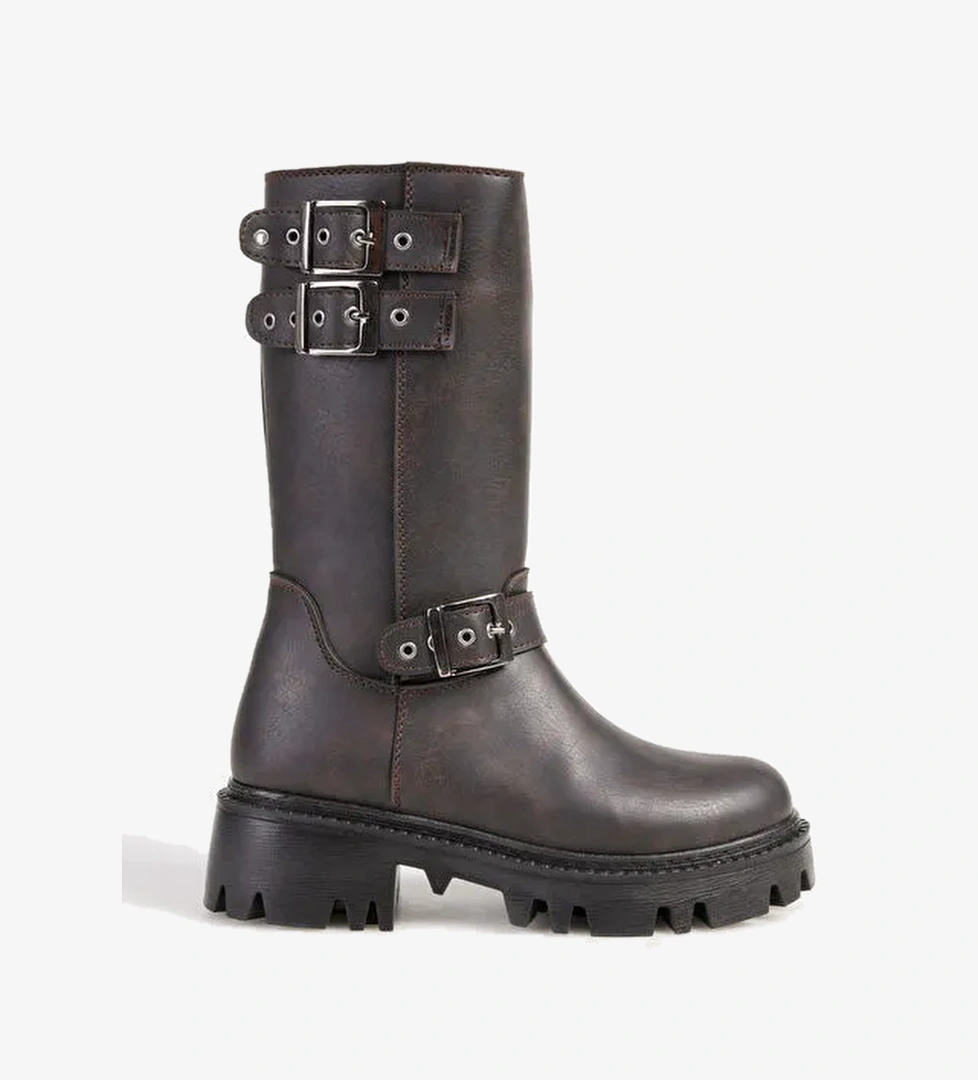 Fabrika Kahverengi Kadın Bot EVIKA - Görsel 1