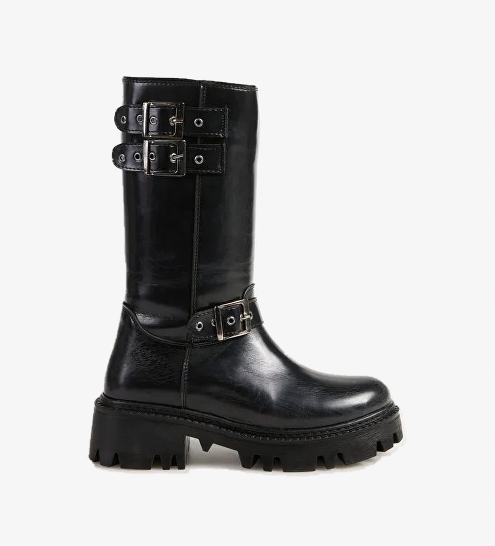 Fabrika Siyah Kadın Bot EVIKA - Görsel 1