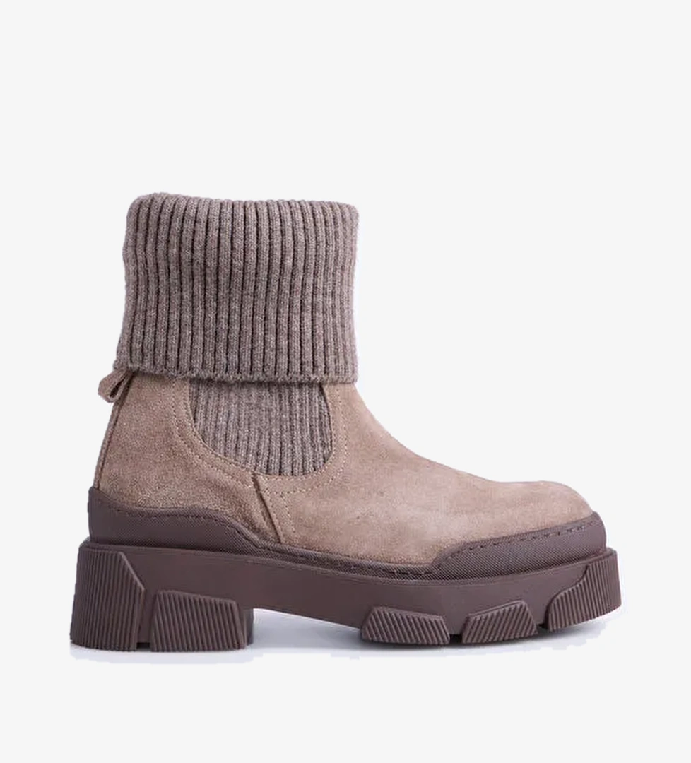 Fabrika Vizon Kadın Deri - Kumaş Bot D-ELODIA - Görsel 1