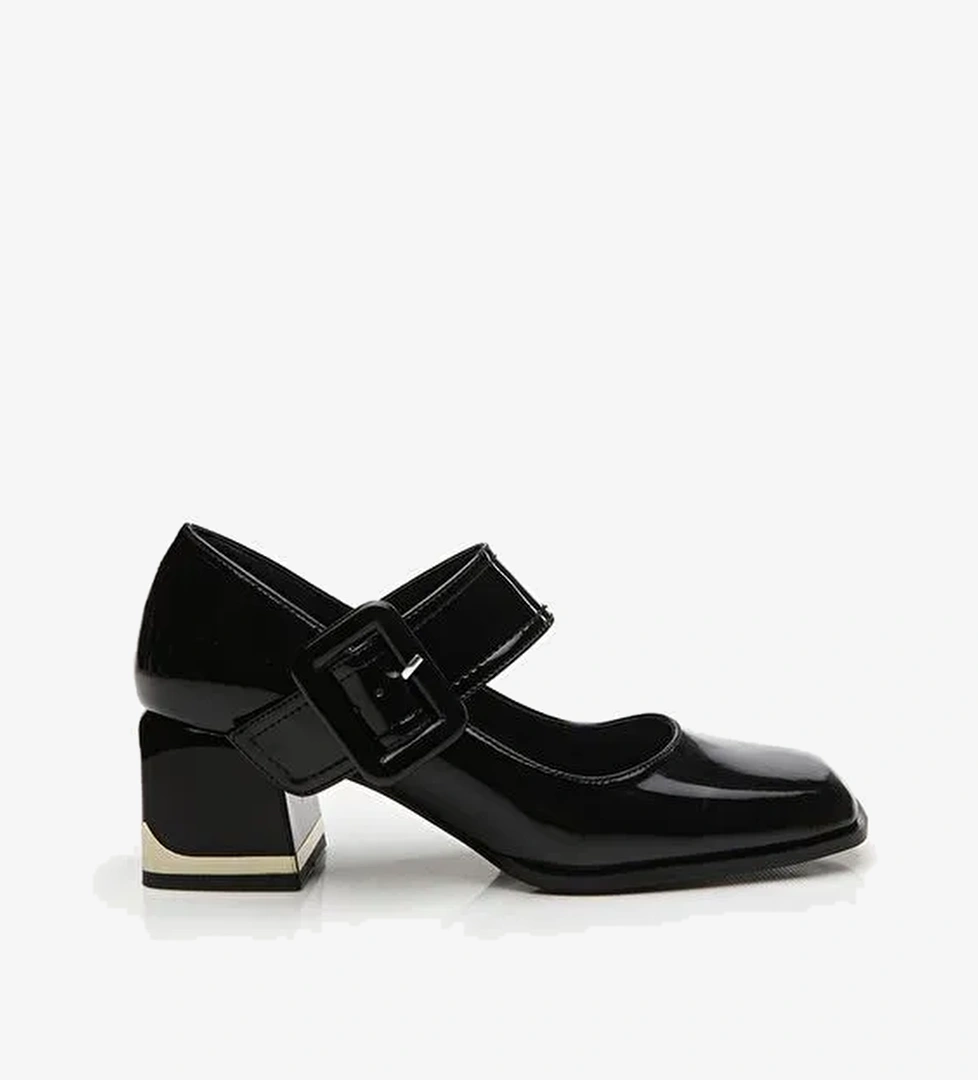 Hotiç Siyah Kadın Rugan Topuklu Ayakkabı 01AYH294950A100 - Görsel 1