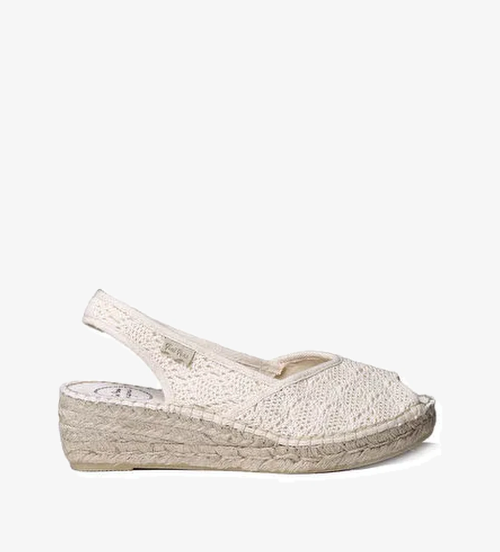 Toni Pons Ekru Kadın Kumaş Sandalet 1TONW2023011 - Görsel 1