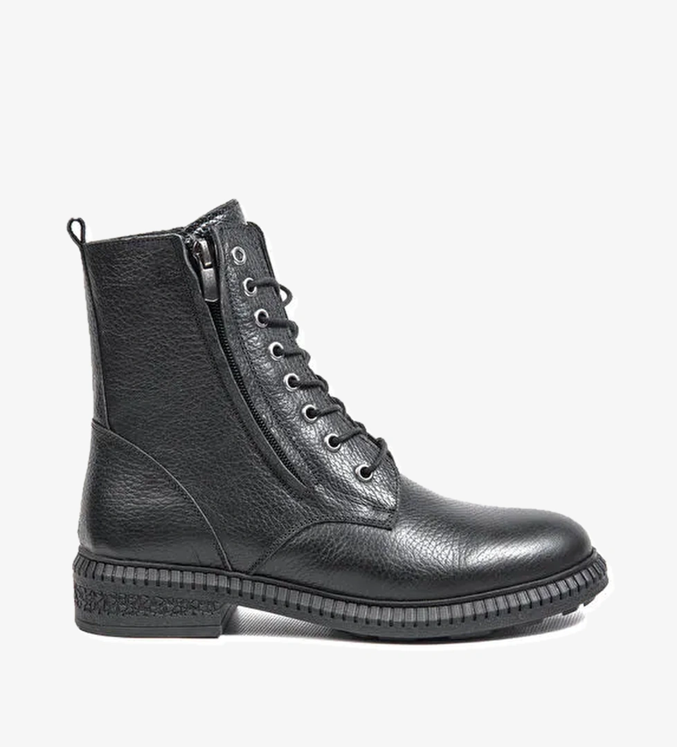 Bulldozer Siyah Kadın Deri Bot BUL-250628 - Görsel 1