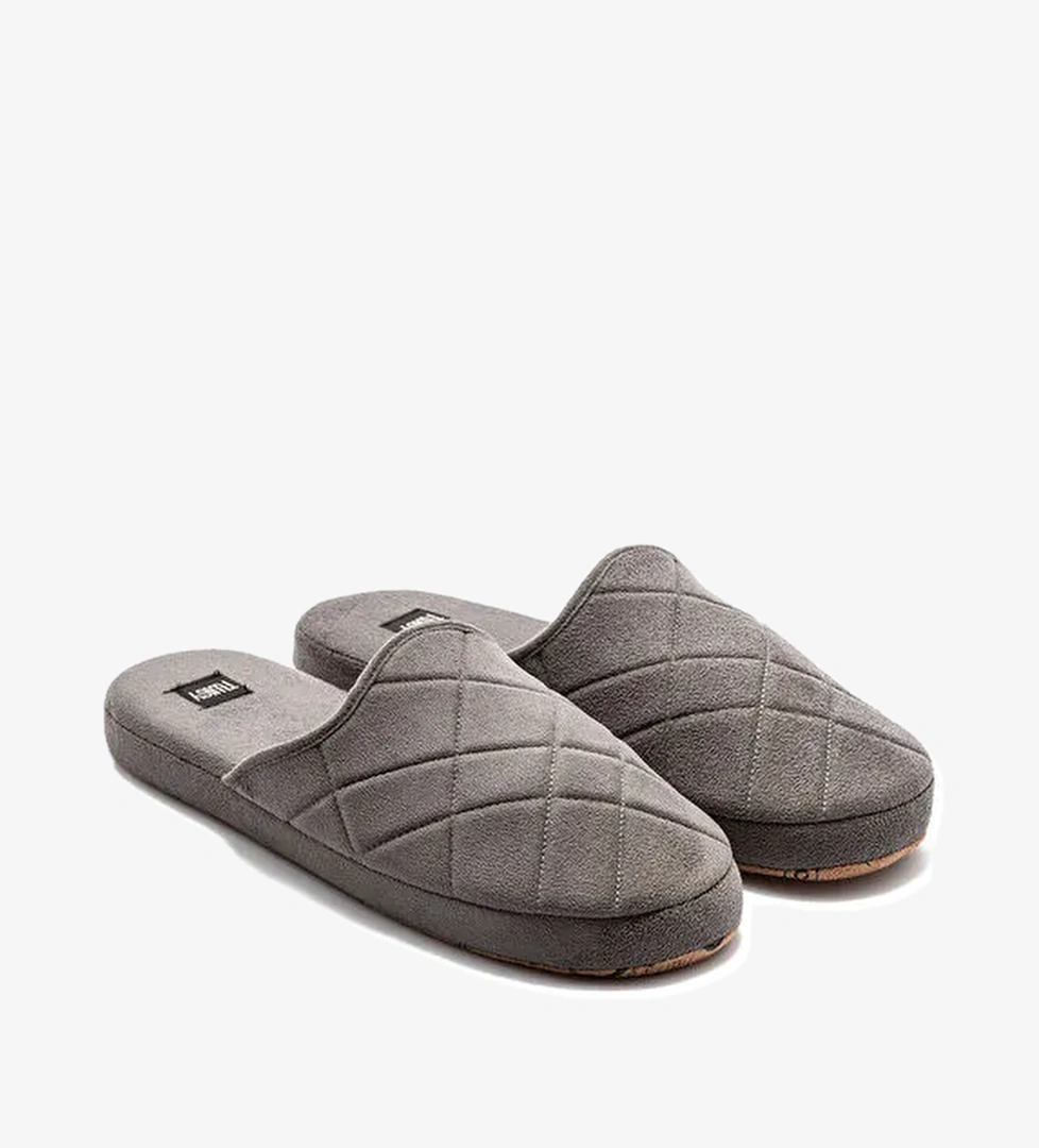 Twigy Gri Erkek Ev Terliği TW BAKO - Görsel 1