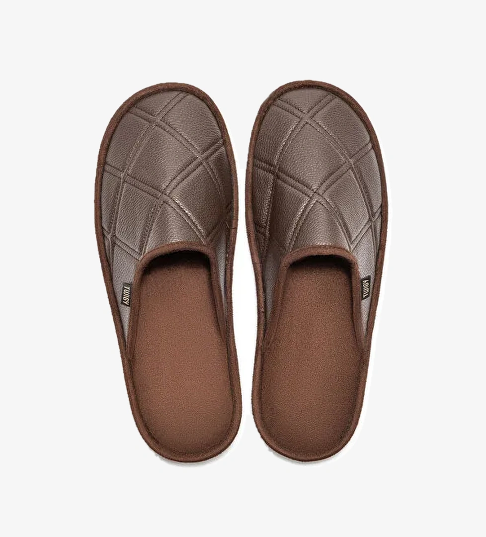 Twigy Kahverengi Erkek Ev Terliği TW ZICO