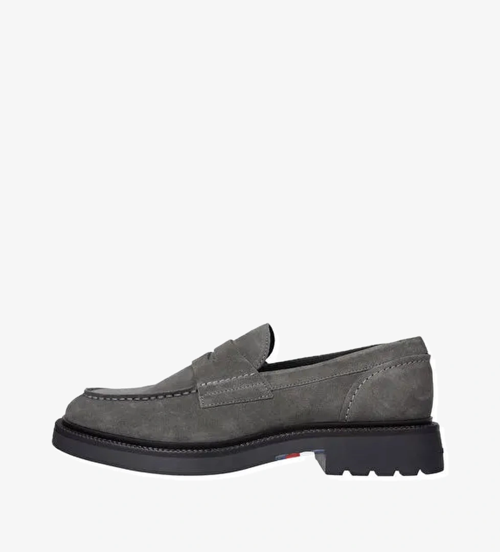 Tommy Hilfiger Gri Erkek Süet Loafer HILFIGER COMFORT LWT SDE LOAFER - Görsel 1