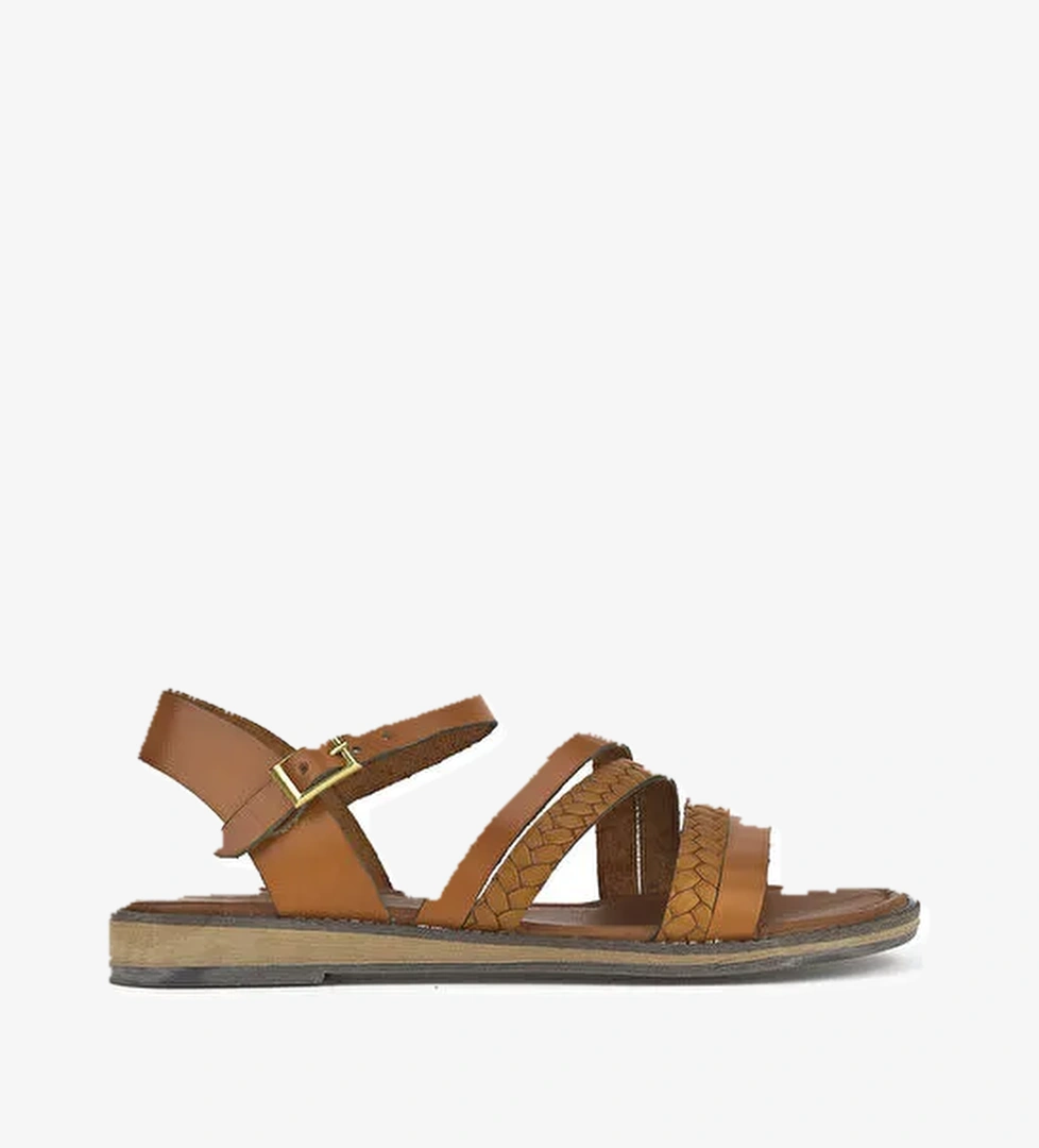 Ziya, Kadın Hakiki Deri Sandalet 1411010Z421 Taba - Görsel 1