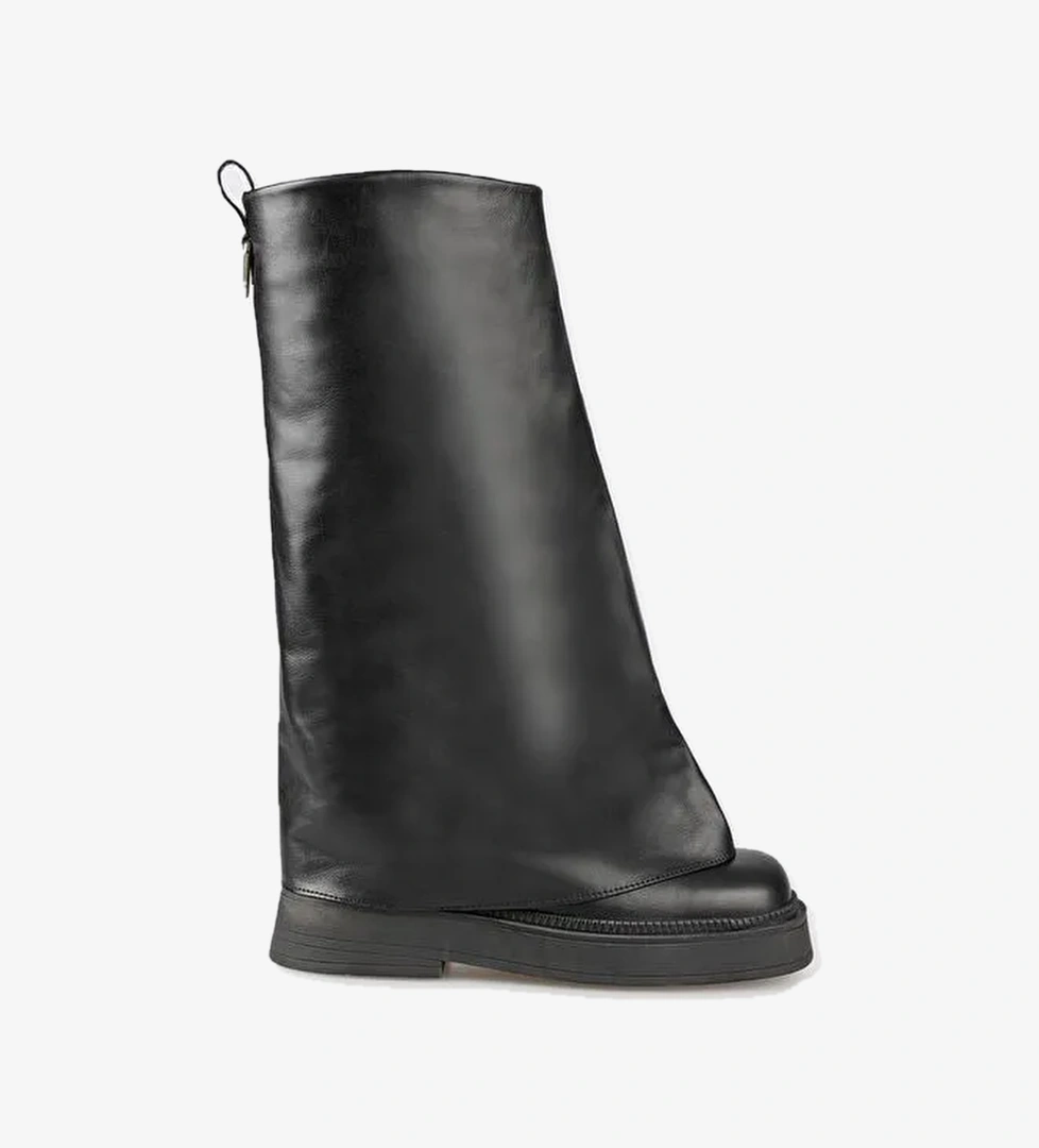 Elle Elle Siyah Deri Kadın Çizme Bot | Boyner Siyah - 1. görsel