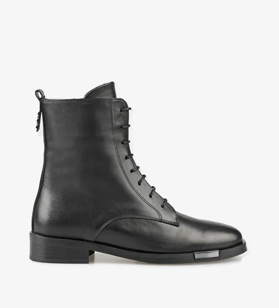 Siyah Deri Kadın Günlük Bot - Görsel 1