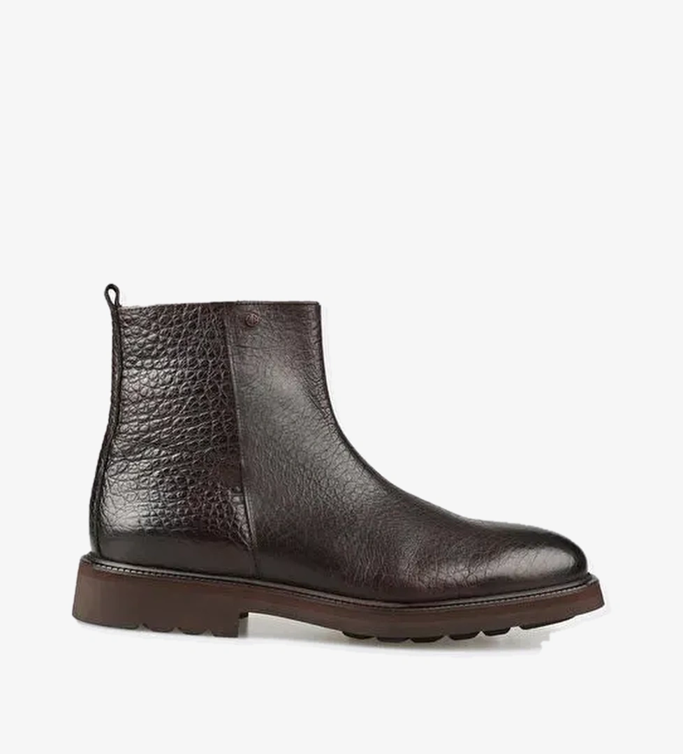 Kahve Deri Erkek Günlük Bot - Görsel 1