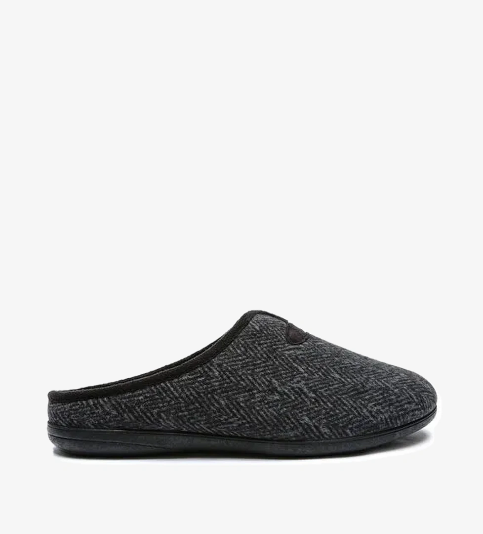 Kifidis Siyah Erkek Deri Ev Terliği 10DIN1TERE00005 - Görsel 1