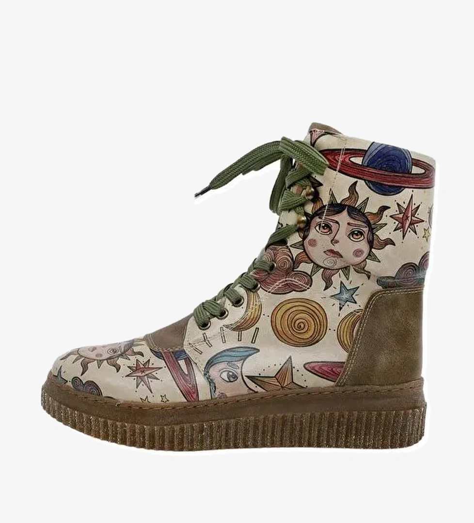 Kadın Vegan Deri Haki Uzun Bot - Dreams For Dreamers Tasarım - Görsel 1