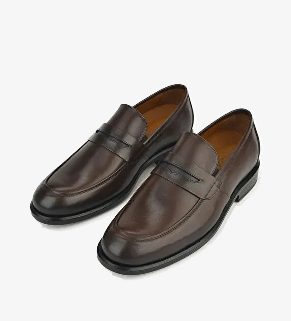 Ziya, Erkek Hakiki Deri Büyük Numara Konfor Ayakkabı 133745Z1365 Kahve - Görsel 1