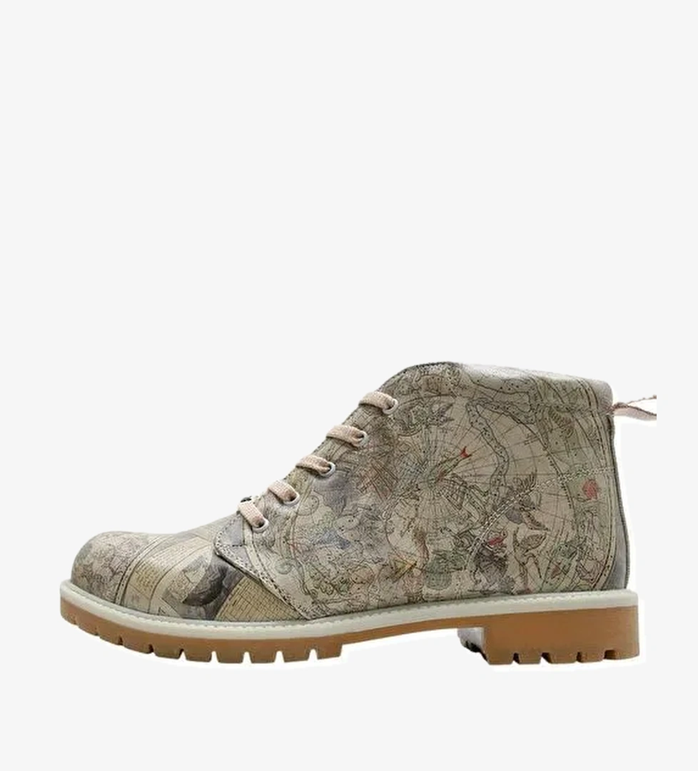 Erkek Vegan Deri Bej Bilekte Bot - Astronomy Map Tasarım - Görsel 1