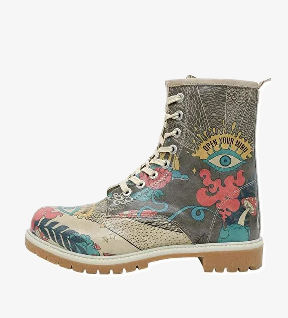 Kadın Vegan Deri Çok Renkli Uzun Bot - Open Your Mind Tasarım - Görsel 1