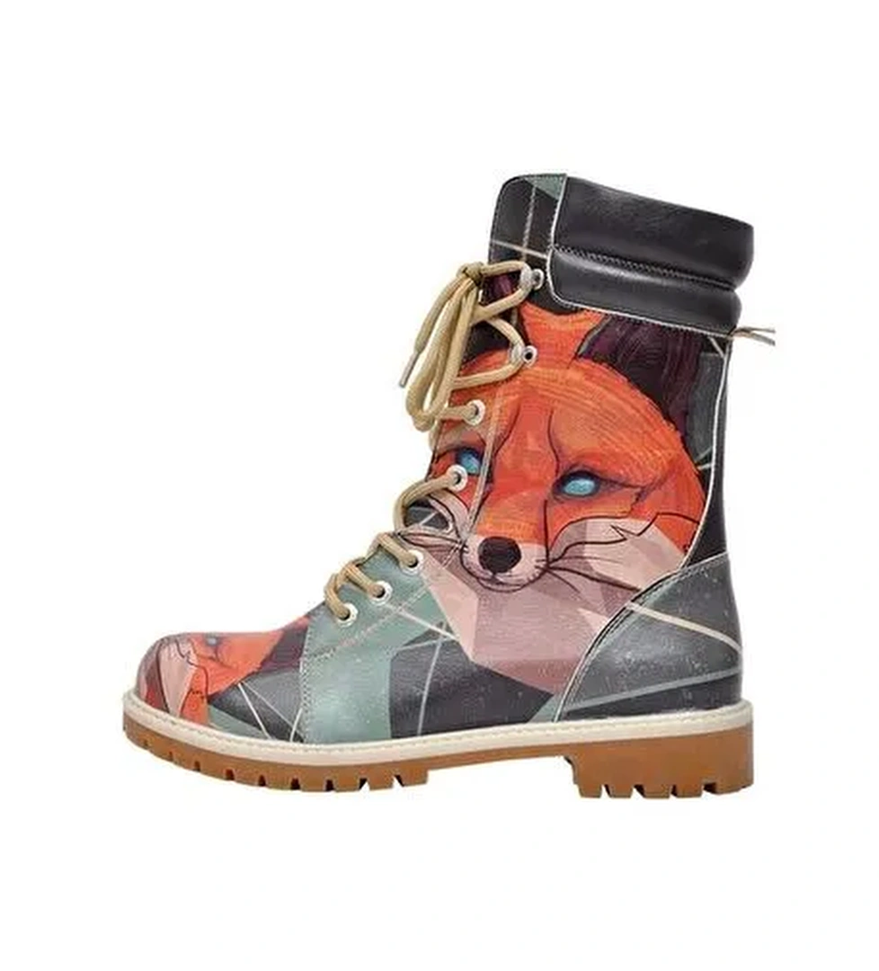 Kadın Vegan Deri Çok Renkli Uzun bot - Red Fox Tasarım - Görsel 1