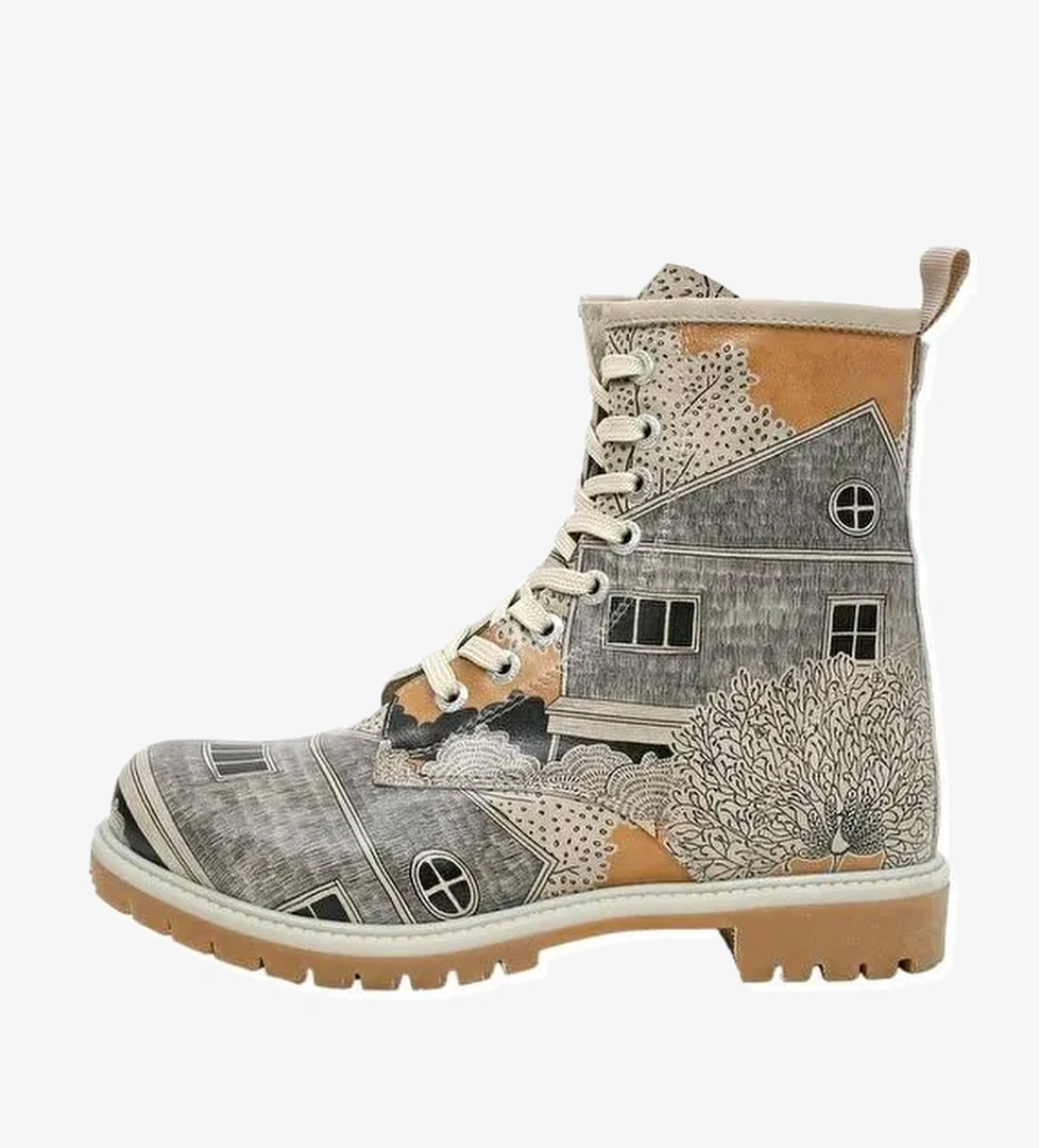 Kadın Vegan Deri Çok Renkli Uzun Bot - There You Are Tasarım - Görsel 1