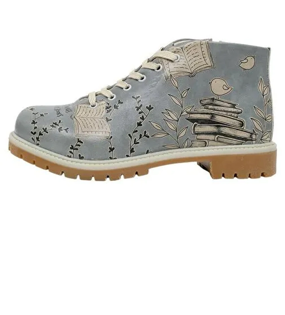 Kadın Vegan Deri Mavi Bilekte Bot - Birds Have Wings Tasarım - Görsel 1