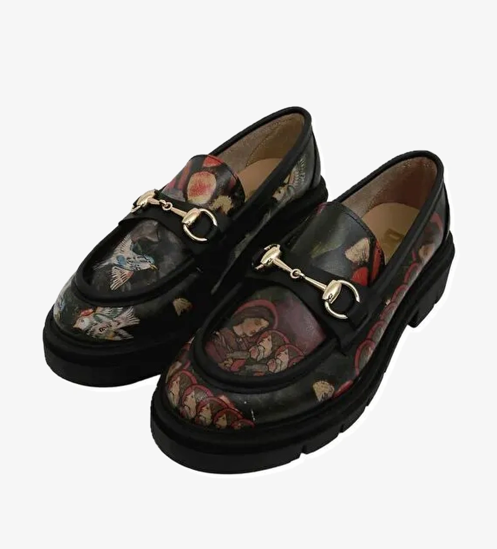 Kadın Vegan Deri Siyah Loafer - Pure Reflection Tasarım - Görsel 1