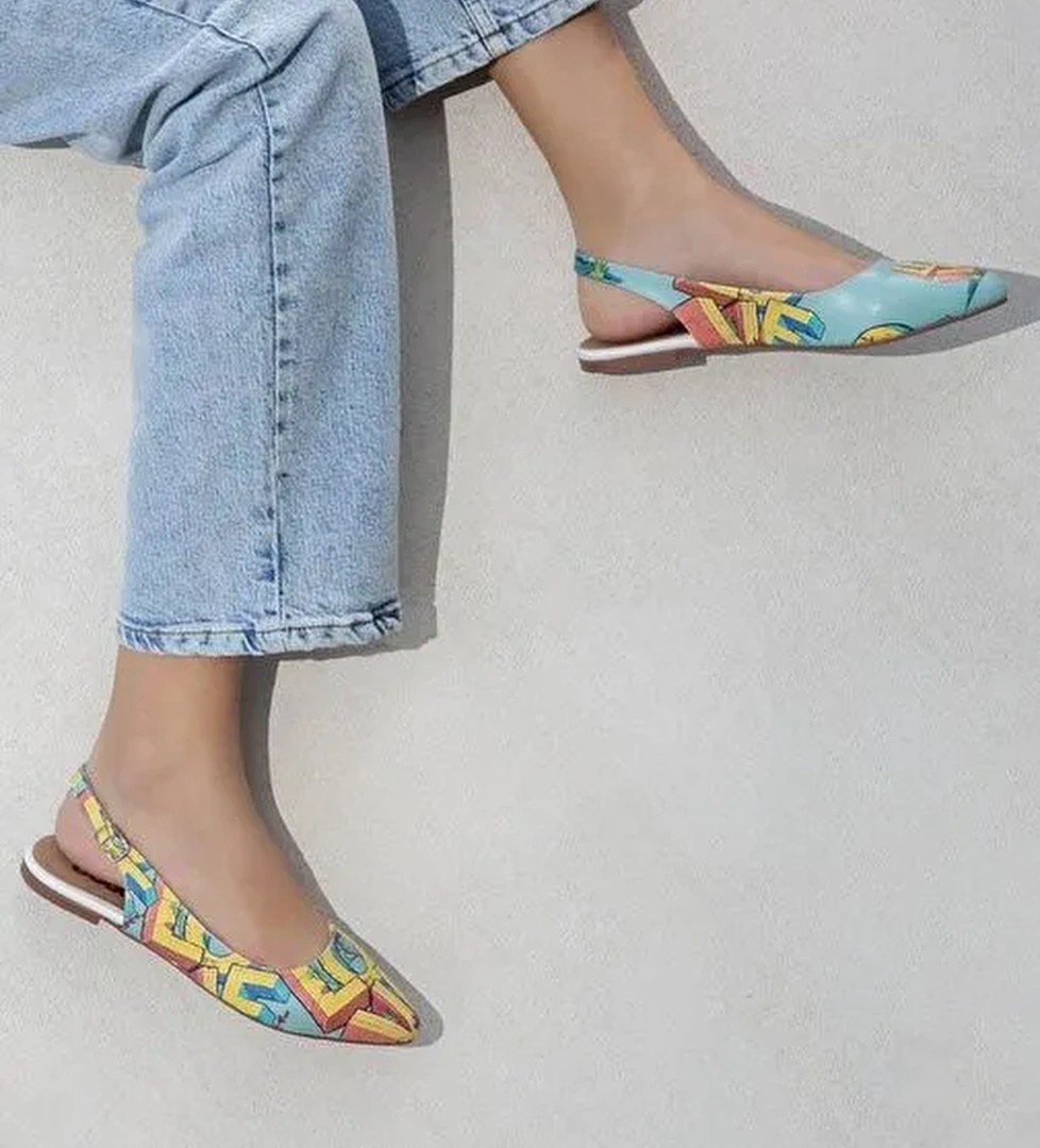 Dogo Dogo Renkli Kadın Vegan Deri Turkuaz Babet - Love Tasarım | Boyner Renkli - 1. görsel