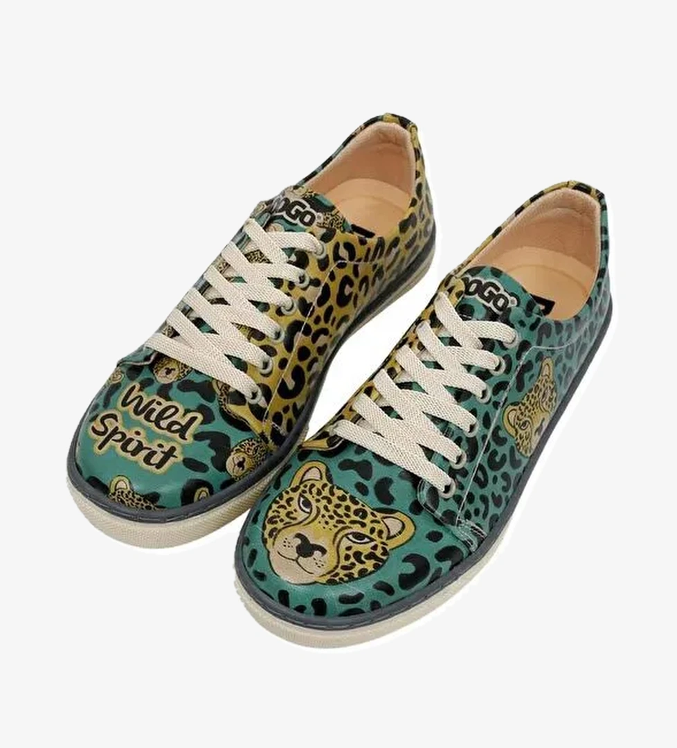 Erkek Vegan Deri Bej Sneakers - Lion King Tasarım - Görsel 1