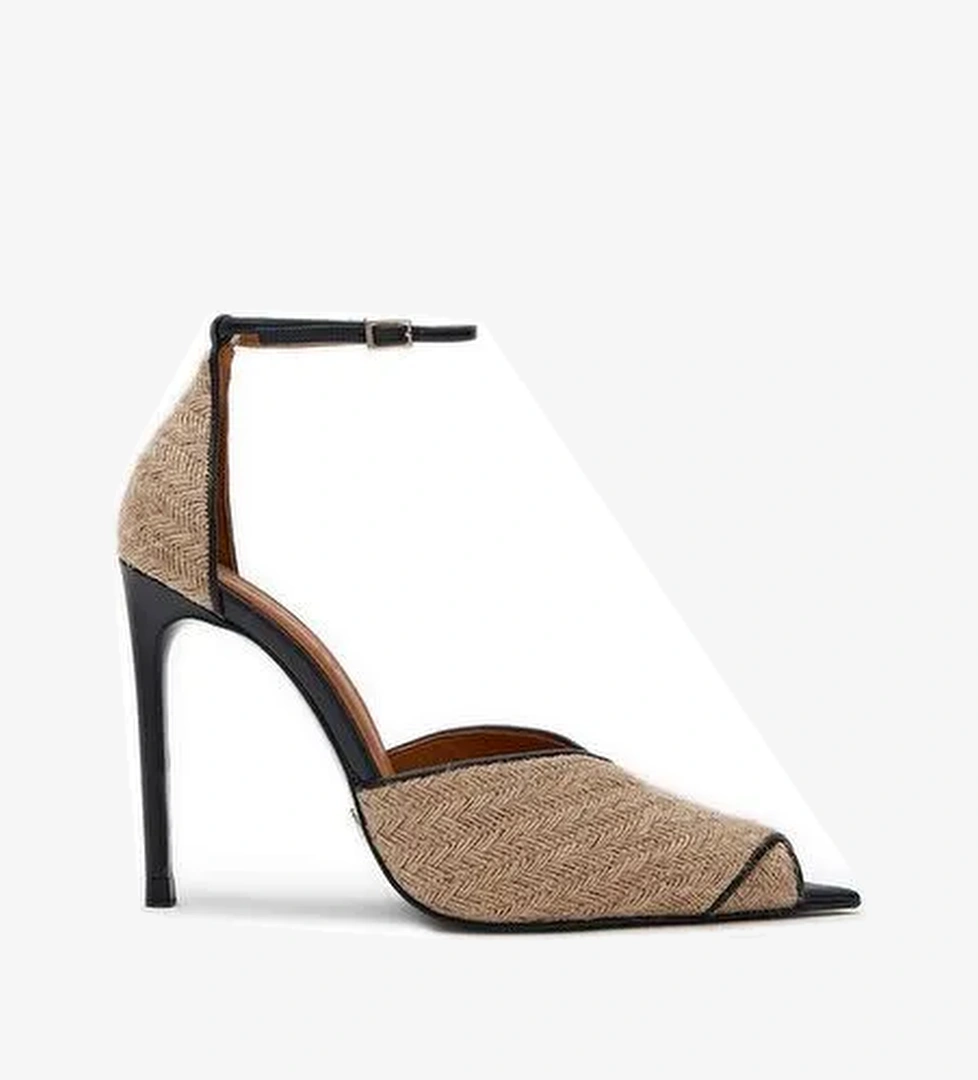 Jabotter Bej-Siyah Kadın deri Stiletto JAB9904 / 2131K - Görsel 1