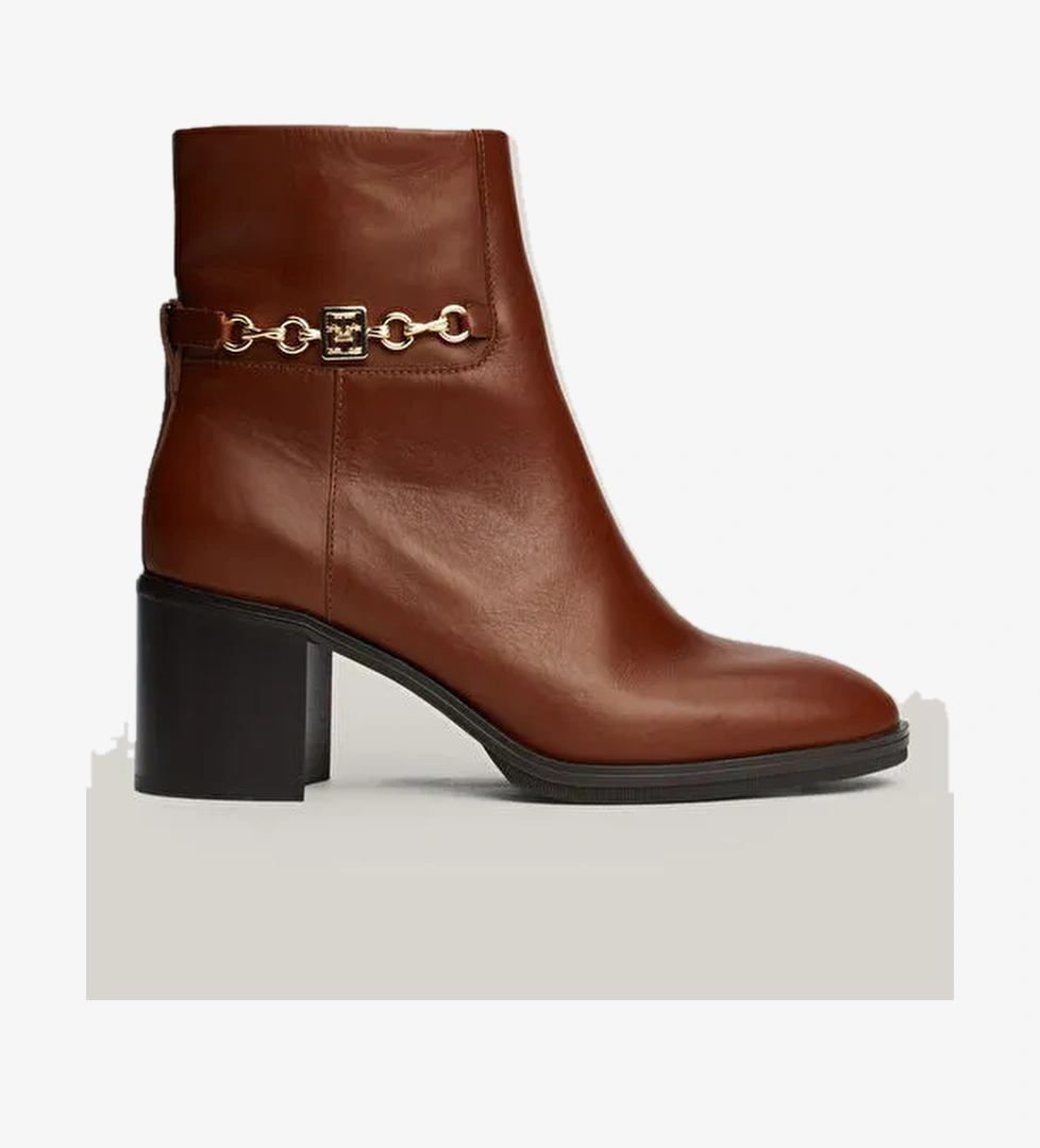 Tommy Hilfiger Kahverengi Kadın Deri Bot FW0FW08183GPK - Görsel 1