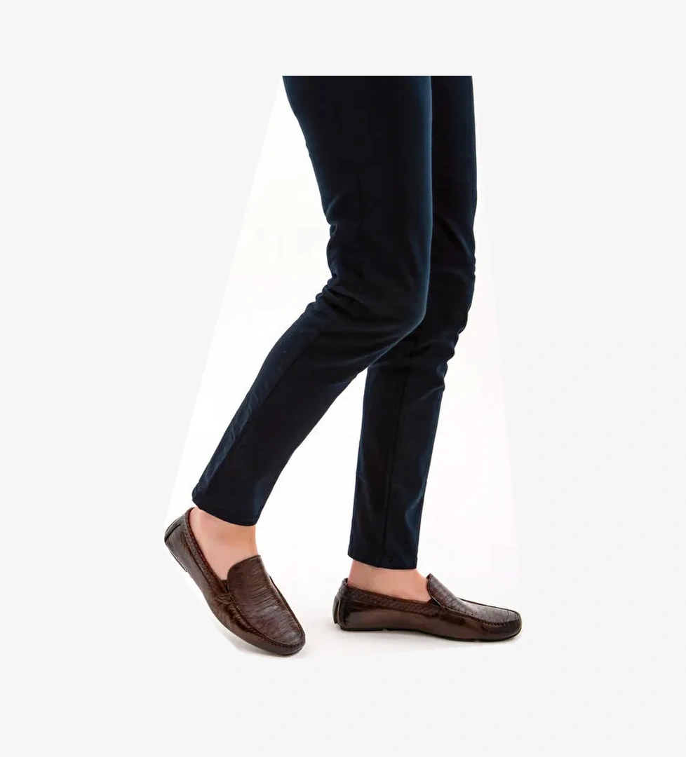 Tamer Tanca Erkek Hakiki Deri Kahverengi Driver Ayakkabı - Görsel 1