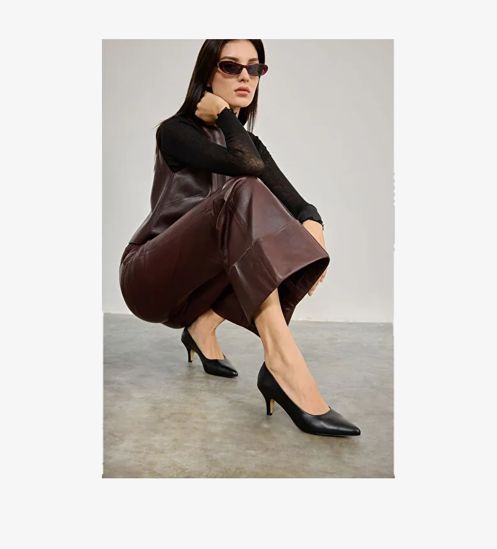 Ziya Siyah Kadın Deri Topuklu Ayakkabı 1231003 324_000 - Görsel 1