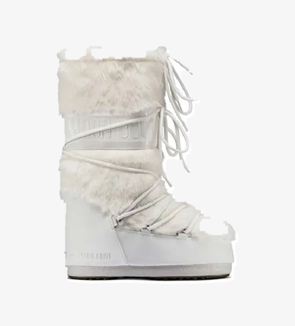 Kadın Bot (Kar) 80D1408900-A002 Moon Boot Icon Faux Fur Optical White - Görsel 1