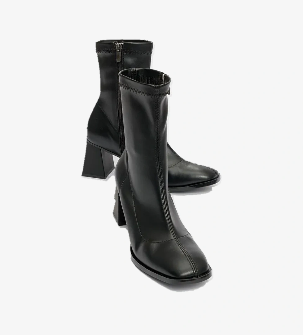 PLESA Siyah Kadın Kalın Topuklu Bot - Görsel 1