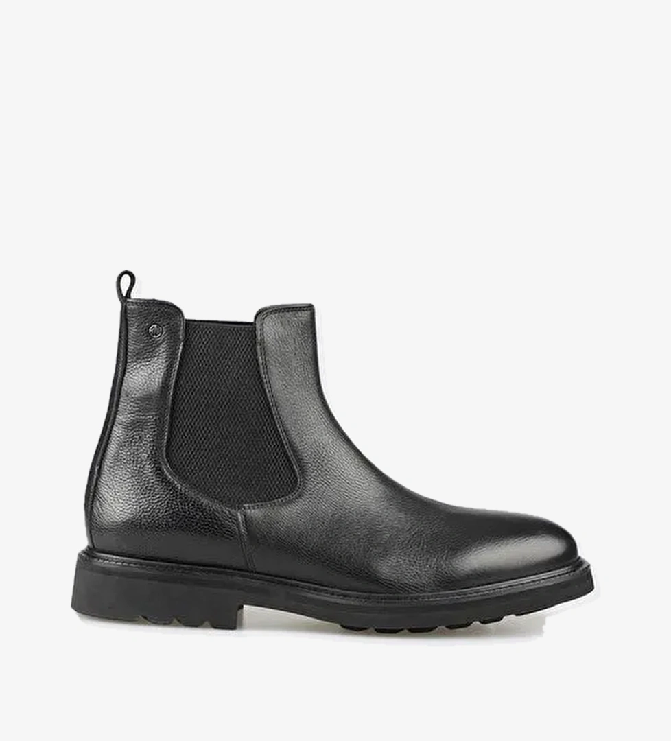 Siyah Deri Erkek Günlük Bot - Görsel 1