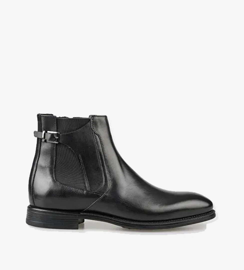 Siyah Deri Erkek Klasik Bot - Görsel 1