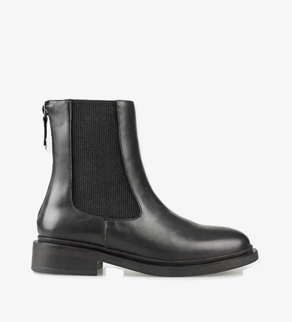 Siyah Deri Kadın Günlük Bot - Görsel 1