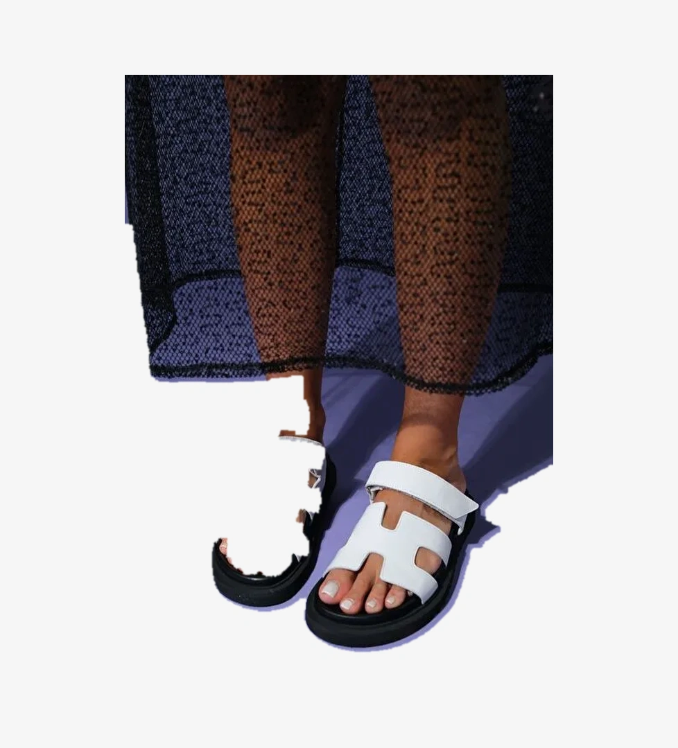 Luvi Shoes Luvi Shoes MORTE Beyaz Cilt Hakiki Deri Kadın Terlik Sandalet & Terlik | Boyner Beyaz - 1. görsel