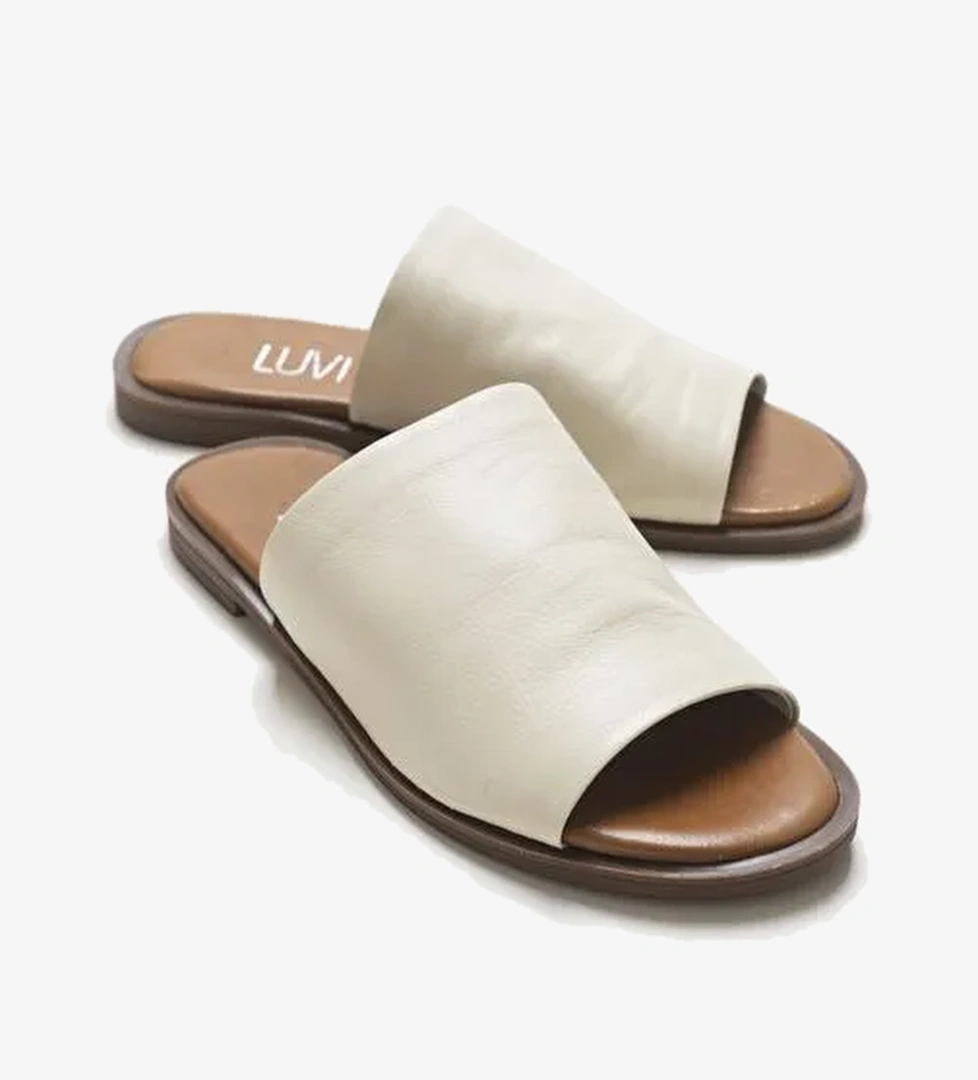 Luvi Shoes Siyah Kadın Deri Terlik 14-684 - Görsel 1