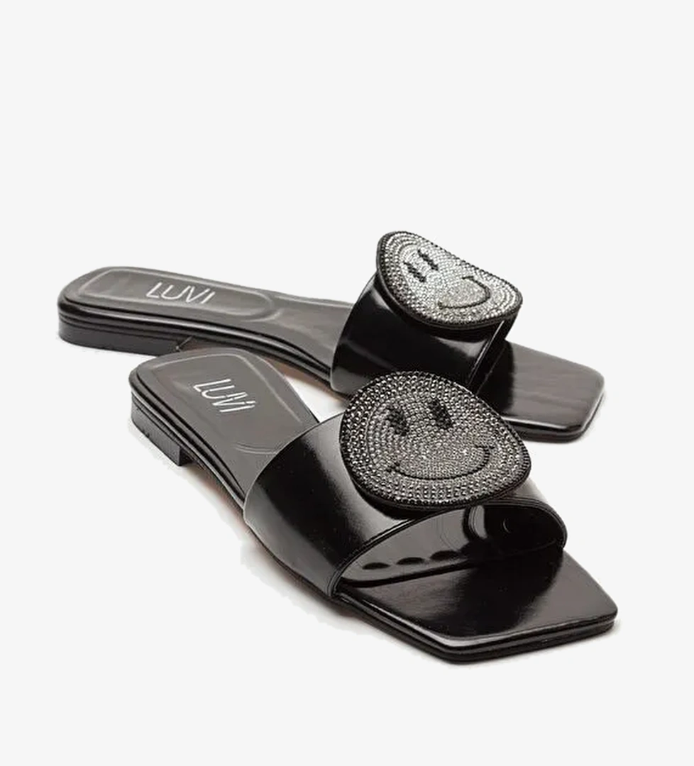 Luvi Shoes Siyah Kadın Terlik 124-7042 - Görsel 1