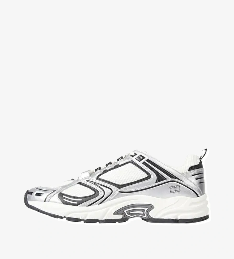 Tommy Hilfiger Beyaz-Gümüş Erkek Sneaker TJM ARCHIVE RUNNER - Görsel 1