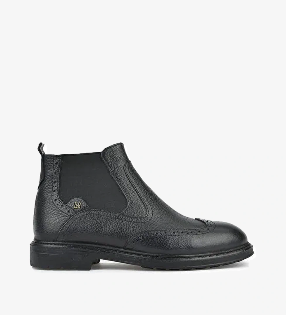 Ziya, Erkek Hakiki Deri Bot 143447Z202 Siyah - Görsel 1