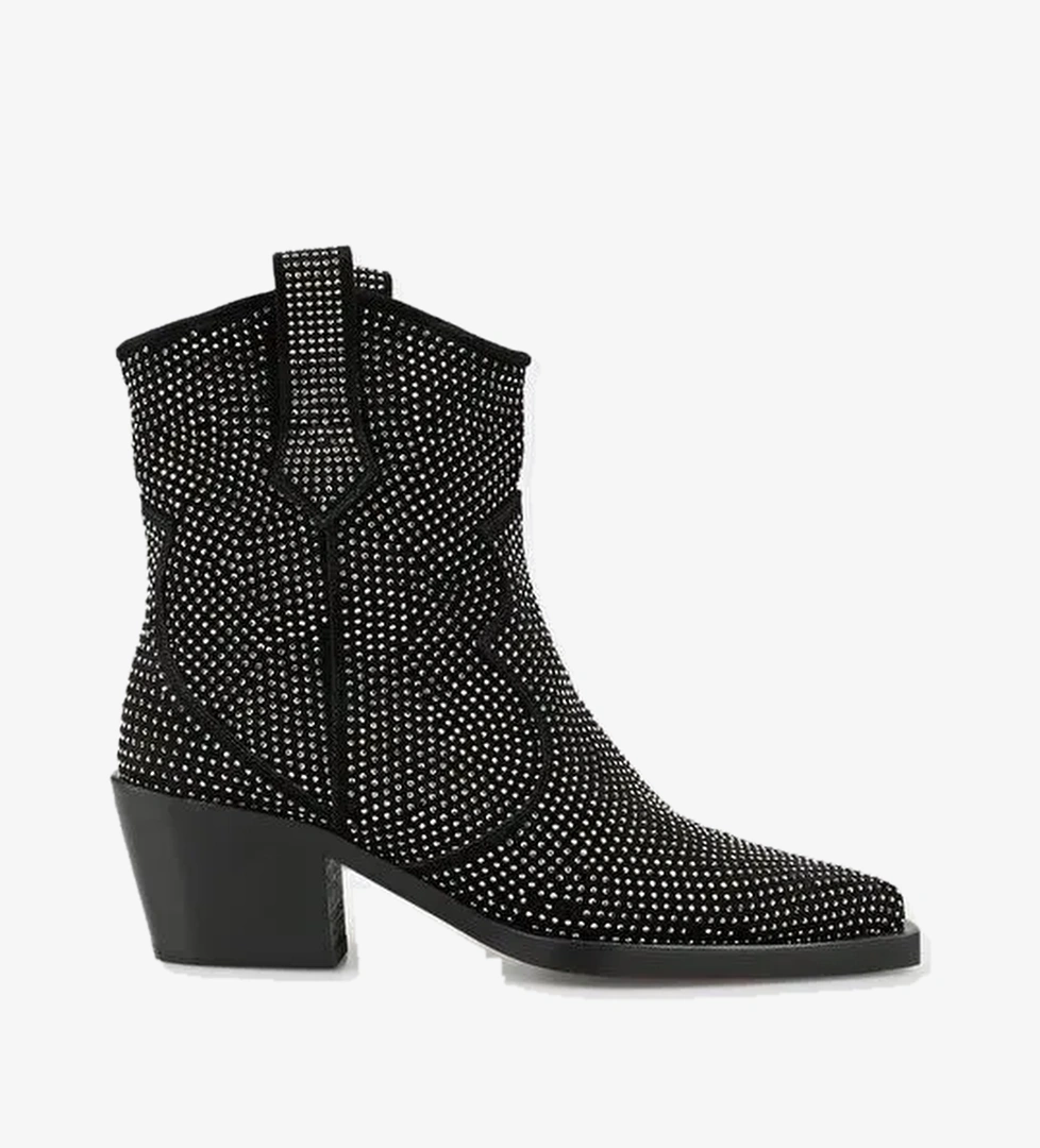 Siyah Deri Kadın Bot - Görsel 1