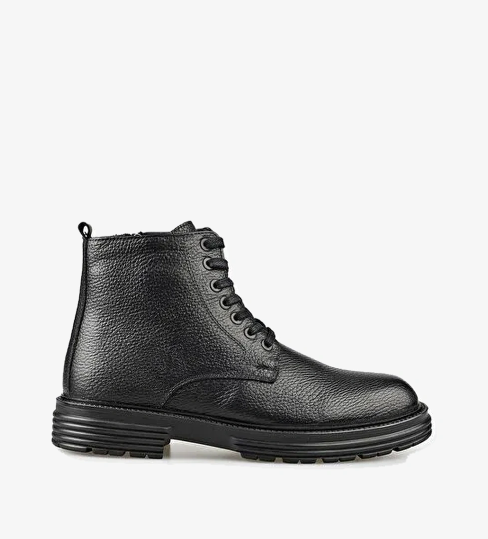 Siyah Deri Erkek Günlük Bot - Görsel 1