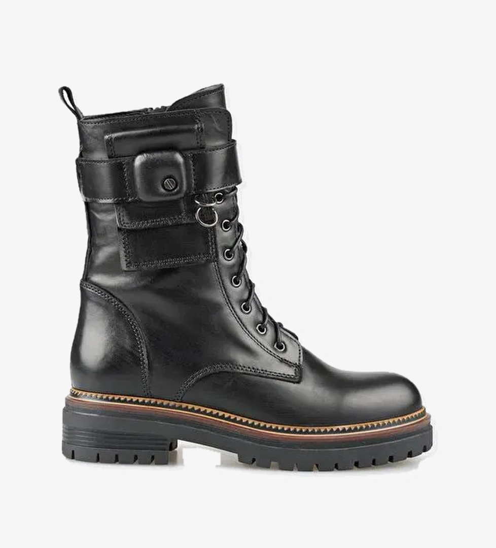 Siyah Deri Kadın Günlük Bot - Görsel 1